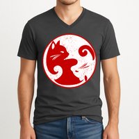 Yin Yang Cat V-Neck T-Shirt