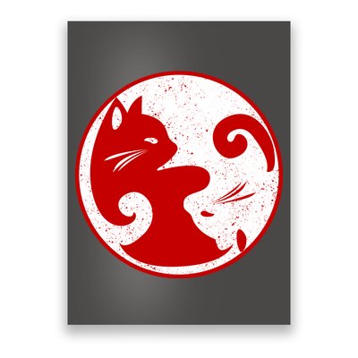 Yin Yang Cat Poster