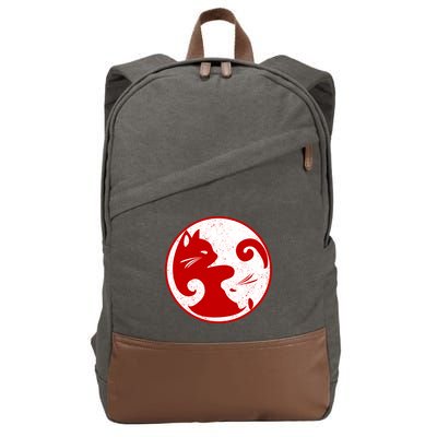 Yin Yang Cat Cotton Canvas Backpack
