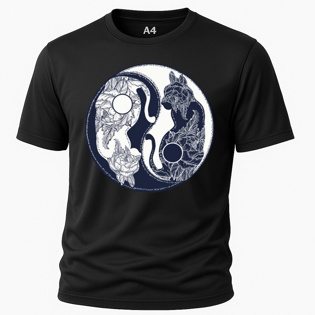Yin Yang Cat Logo Cooling Performance Crew T-Shirt