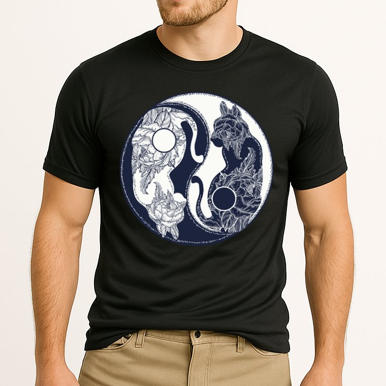 Yin Yang Cat Logo Cooling Performance Crew T-Shirt