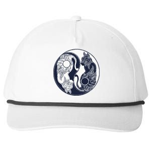 Yin Yang Cat Logo Snapback Five-Panel Rope Hat