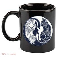 Yin Yang Cat Logo 11oz C Handle Ceramic Mug