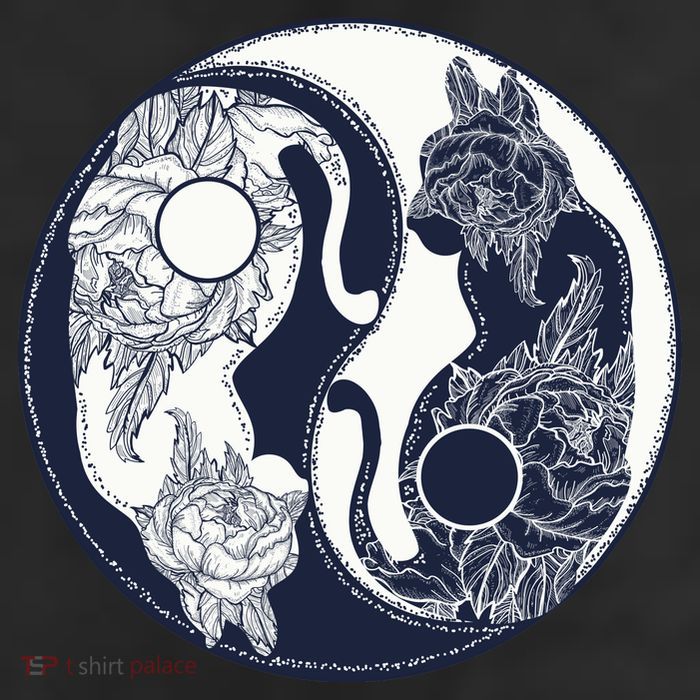 Yin Yang Cat Logo 11oz C Handle Ceramic Mug