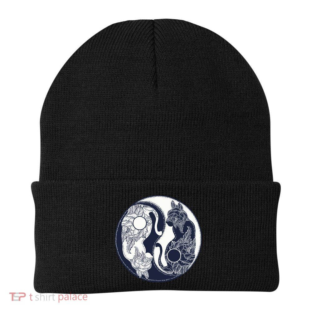 Yin Yang Cat Logo Beanie