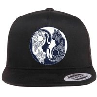 Yin Yang Cat Logo Flat Bill Trucker Hat