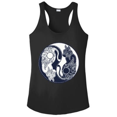 Yin Yang Cat Logo Ladies PosiCharge Competitor Racerback Tank