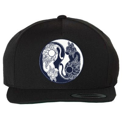 Yin Yang Cat Logo Wool Snapback Cap