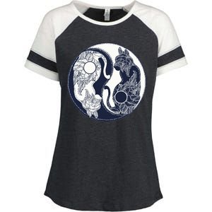 Yin Yang Cat Logo Enza Ladies Jersey Colorblock Tee