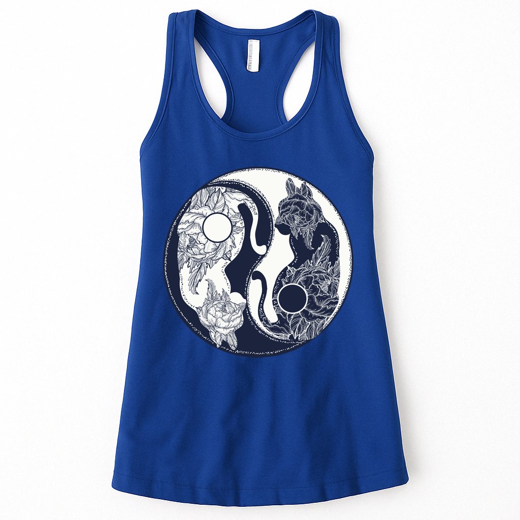 Yin Yang Cat Logo Womens Tank Top