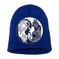 Yin Yang Cat Logo Short Acrylic Beanie