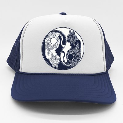 Yin Yang Cat Logo Trucker Hat