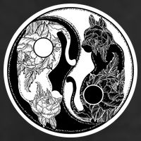Yin-Yang Cats 7 Panel Mesh Trucker Snapback Hat