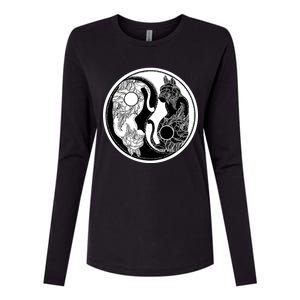 Yin-Yang Cats Womens Cotton Relaxed Long Sleeve T-Shirt