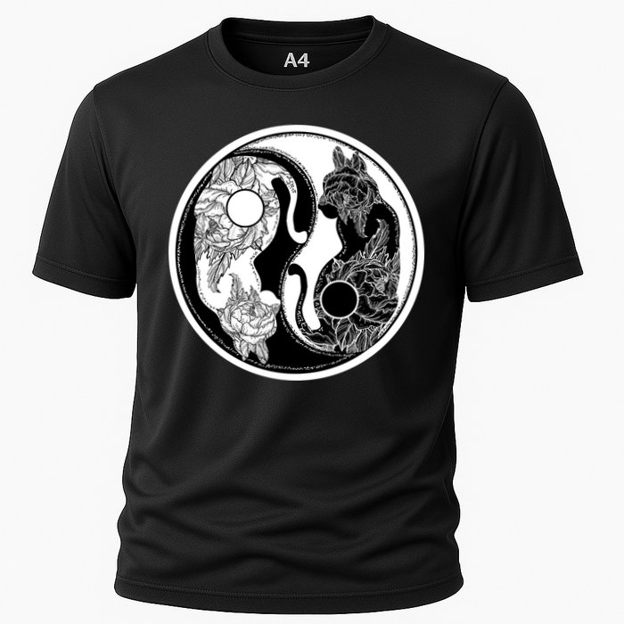 Yin-Yang Cats Cooling Performance Crew T-Shirt