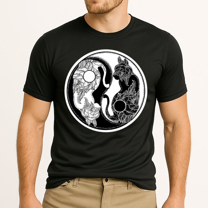 Yin-Yang Cats Cooling Performance Crew T-Shirt