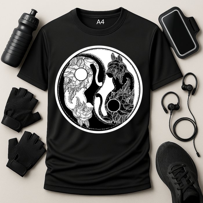 Yin-Yang Cats Cooling Performance Crew T-Shirt