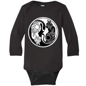 Yin-Yang Cats Baby Long Sleeve Bodysuit