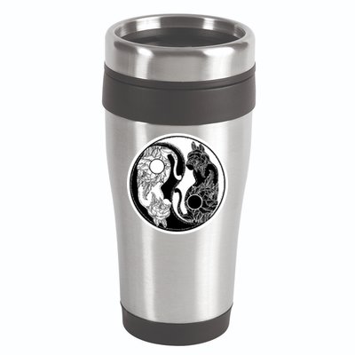 Yin-Yang Cats 16oz Travel Tumbler