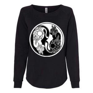 Yin-Yang Cats Womens California Wash Sweatshirt