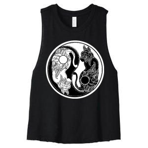 Yin-Yang Cats Women's Racerback Cropped Tank