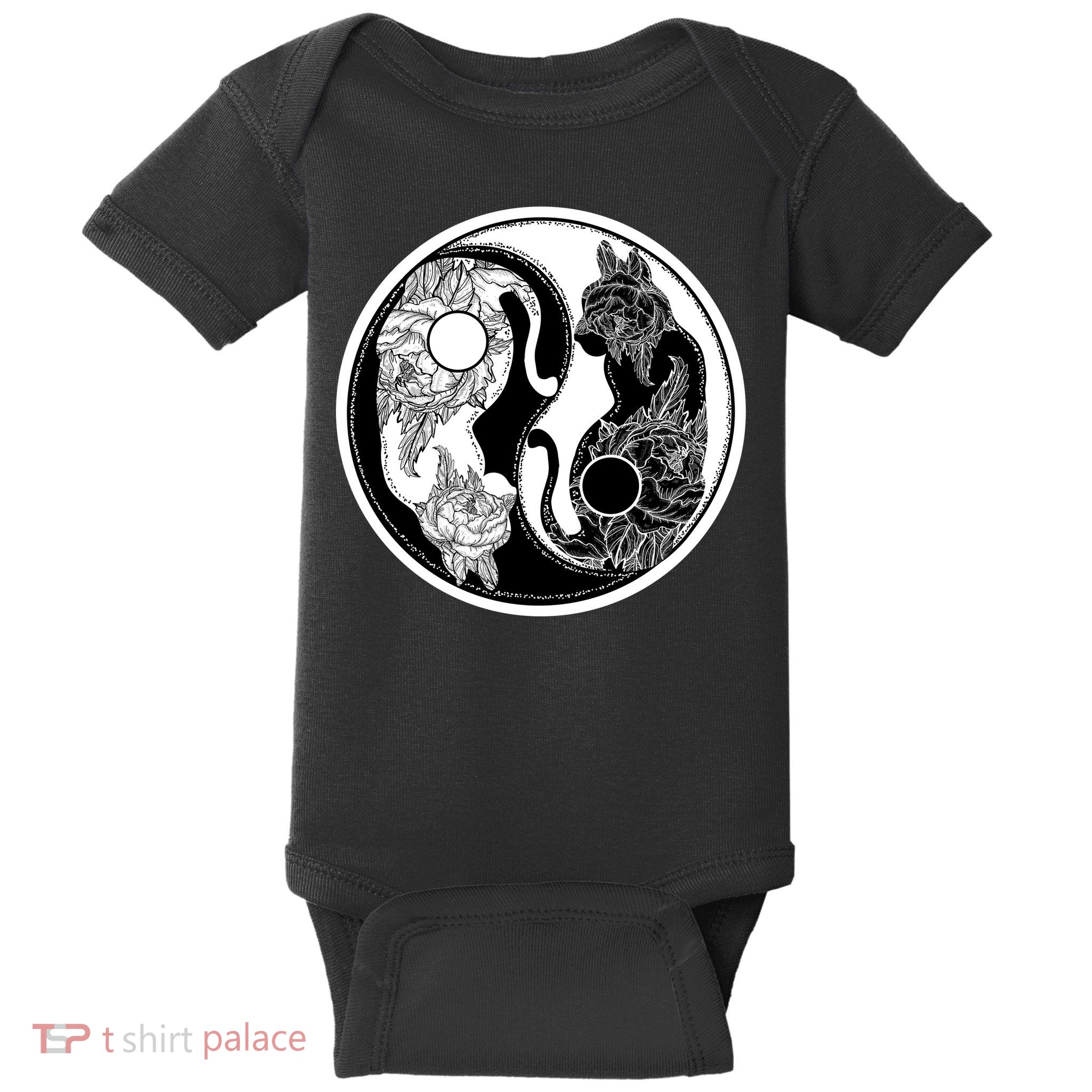 Yin-Yang Cats Baby Bodysuit