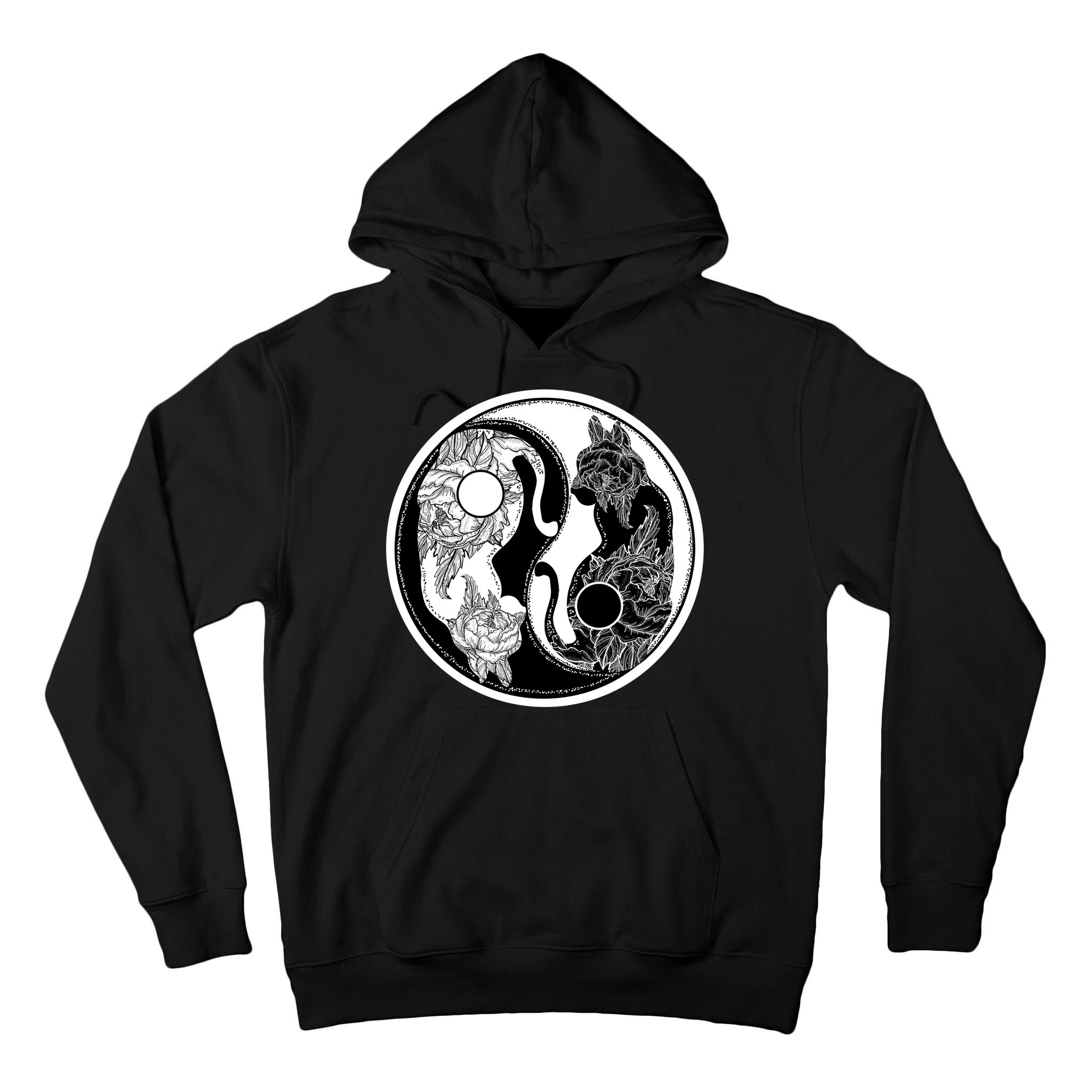 Yin-Yang Cats Tall Hoodie