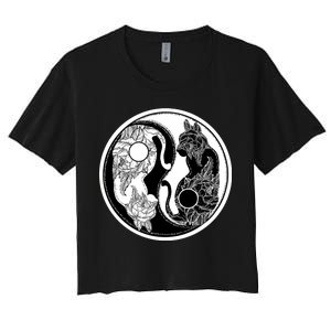 Yin-Yang Cats Women's Crop Top Tee