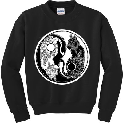 Yin-Yang Cats Kids Sweatshirt