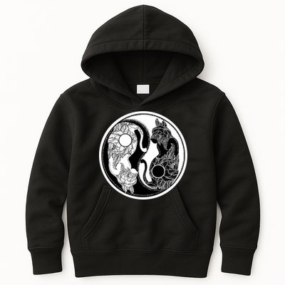 Yin-Yang Cats Kids Hoodie