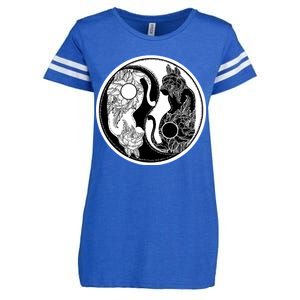 Yin-Yang Cats Enza Ladies Jersey Football T-Shirt