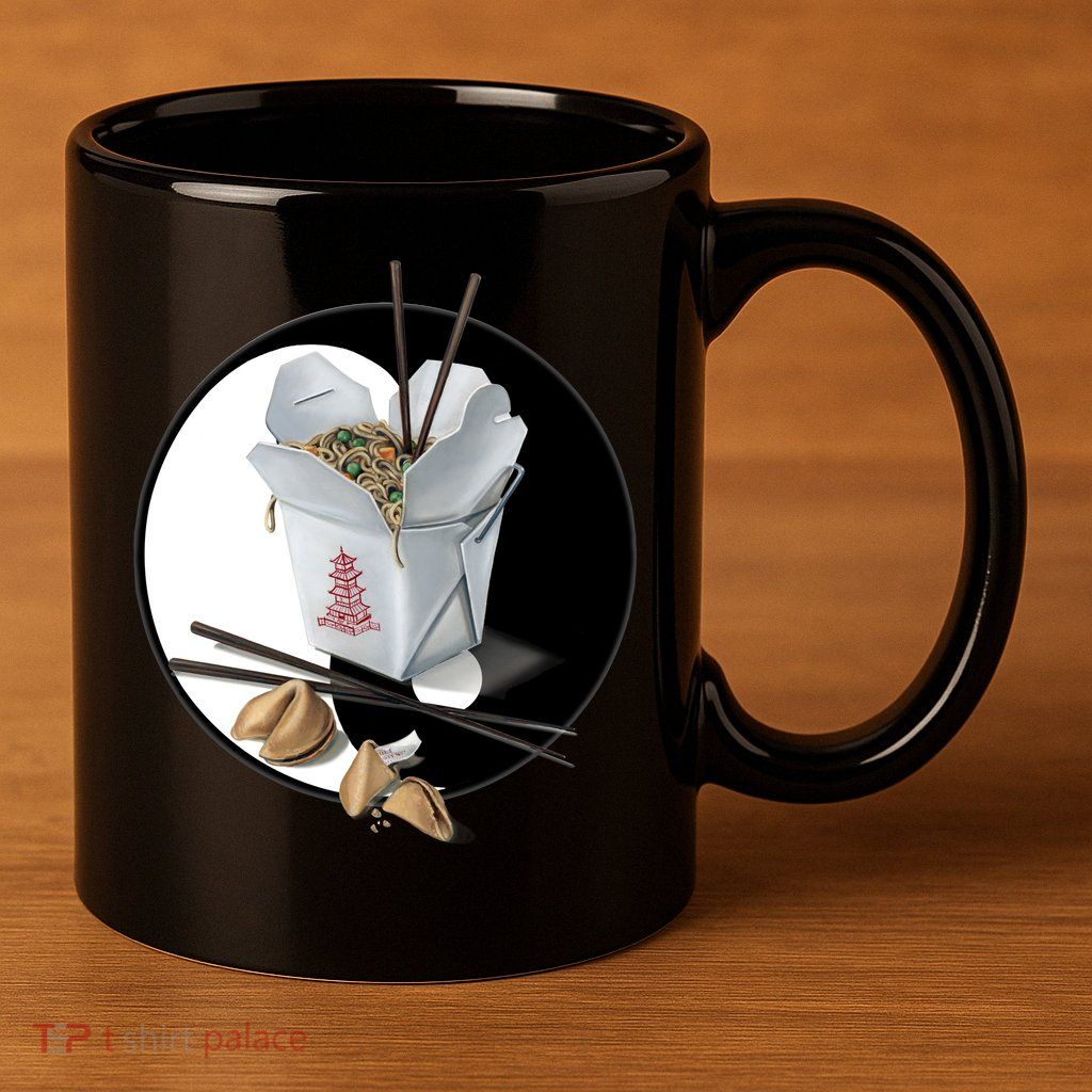 Yin Yang Takeout Chinese 11oz C Handle Ceramic Mug