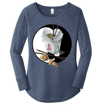 Yin Yang Takeout Chinese Women's Perfect Tri Tunic Long Sleeve Shirt