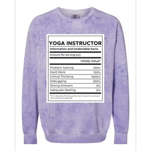 Yoga Instructor Nutrition Information Meaningful Gift Colorblast Crewneck Sweatshirt