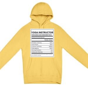 Yoga Instructor Nutrition Information Meaningful Gift Premium Pullover Hoodie