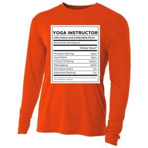 Yoga Instructor Nutrition Information Meaningful Gift Cooling Performance Long Sleeve Crew