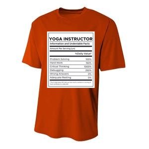 Yoga Instructor Nutrition Information Meaningful Gift Performance Sprint T-Shirt