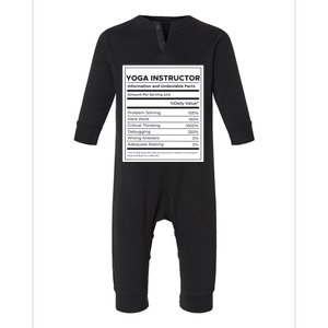 Yoga Instructor Nutrition Information Meaningful Gift Infant Fleece One Piece