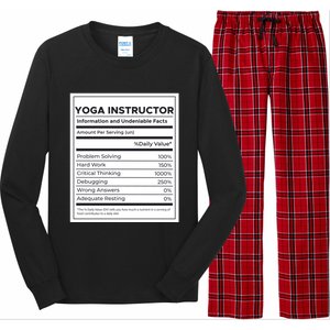 Yoga Instructor Nutrition Information Meaningful Gift Long Sleeve Pajama Set