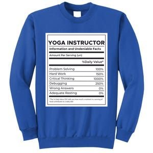 Yoga Instructor Nutrition Information Meaningful Gift Sweatshirt