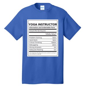 Yoga Instructor Nutrition Information Meaningful Gift Tall T-Shirt