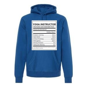 Yoga Instructor Nutrition Information Meaningful Gift Premium Hoodie