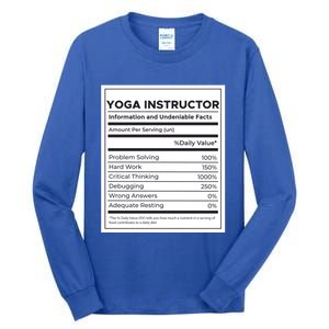 Yoga Instructor Nutrition Information Meaningful Gift Tall Long Sleeve T-Shirt