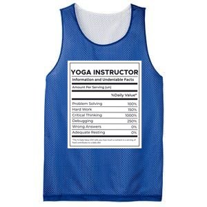 Yoga Instructor Nutrition Information Meaningful Gift Mesh Reversible Basketball Jersey Tank