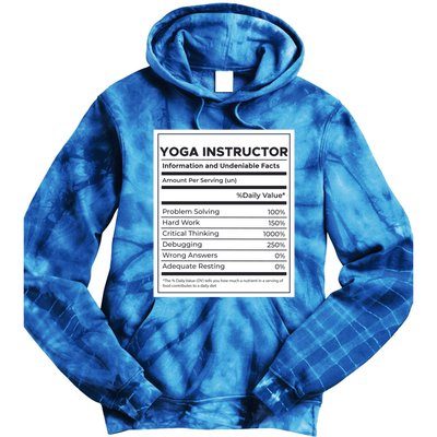 Yoga Instructor Nutrition Information Meaningful Gift Tie Dye Hoodie