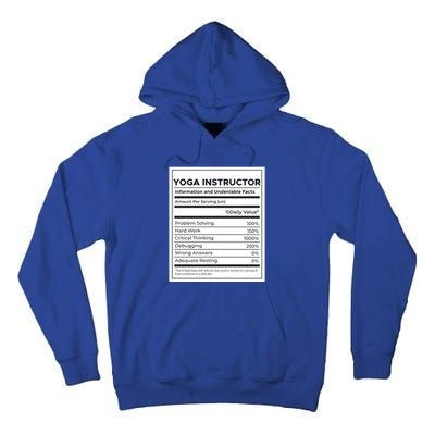 Yoga Instructor Nutrition Information Meaningful Gift Tall Hoodie