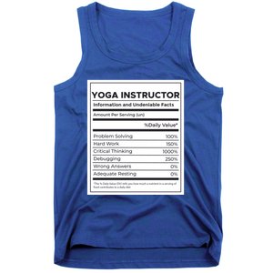 Yoga Instructor Nutrition Information Meaningful Gift Tank Top