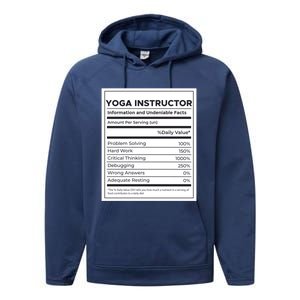 Yoga Instructor Nutrition Information Meaningful Gift Performance Fleece Hoodie