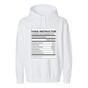 Yoga Instructor Nutrition Information Meaningful Gift Garment-Dyed Fleece Hoodie