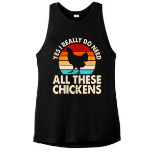 Yes I Need All Of These Chickens Funny Chicken Lover Ladies PosiCharge Tri-Blend Wicking Tank